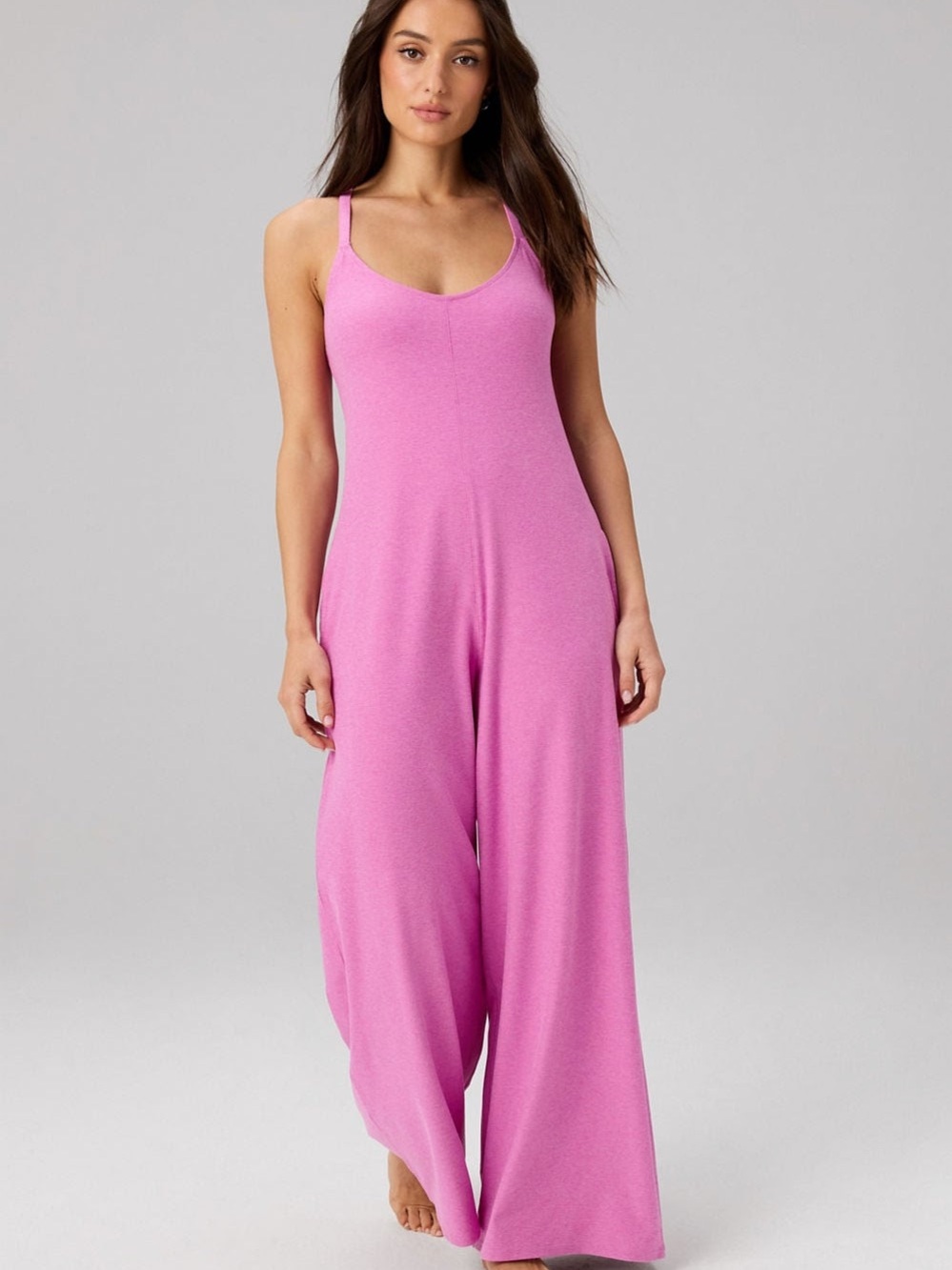 Fabletics Bubblegum Pink Wide-Leg Sleeveless Jumpsuit